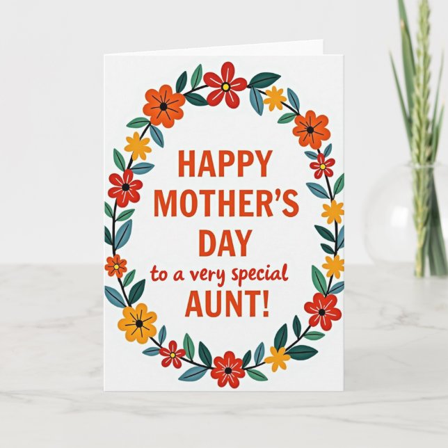 Warm Mothers Day Aunt Card (Front)