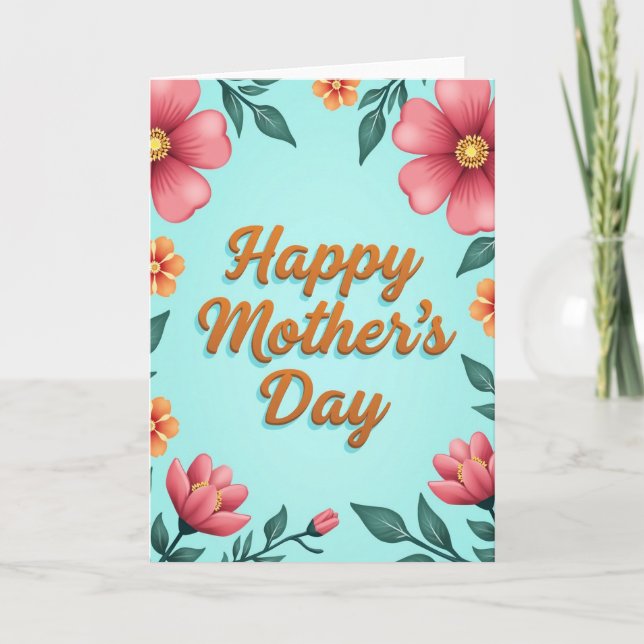 Warm Mothers Day Blossom Card (Front)