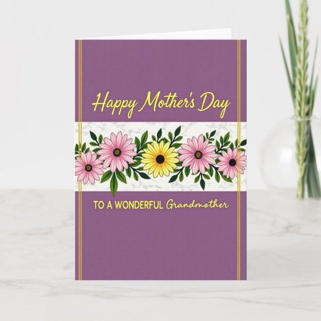 Warm Mothers Day Daisy Card (Front)