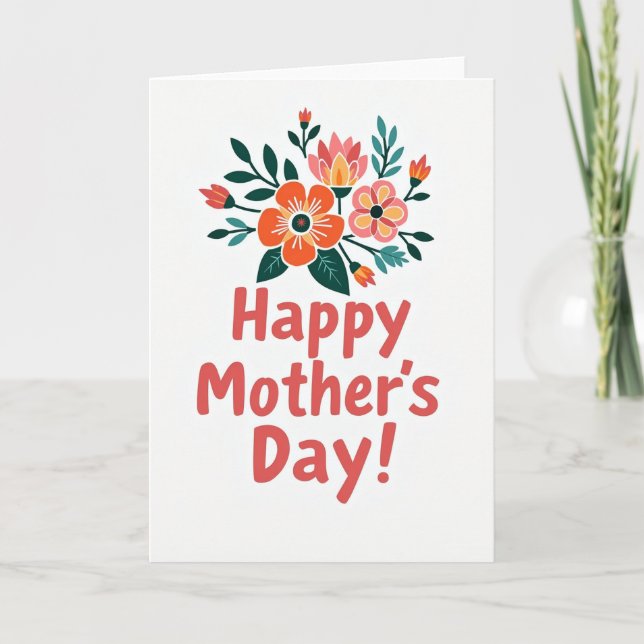 Warm Mothers Day Design Card (Front)