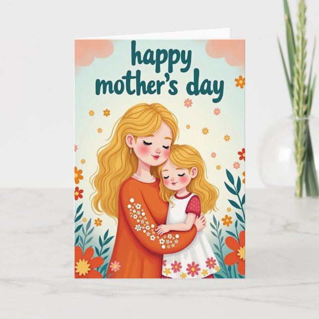 Warm Mothers Day Embrace Card (Front)