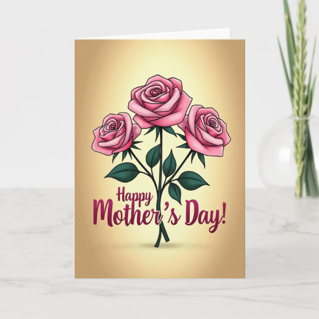 Warm Mothers Day Floral Card (Front)