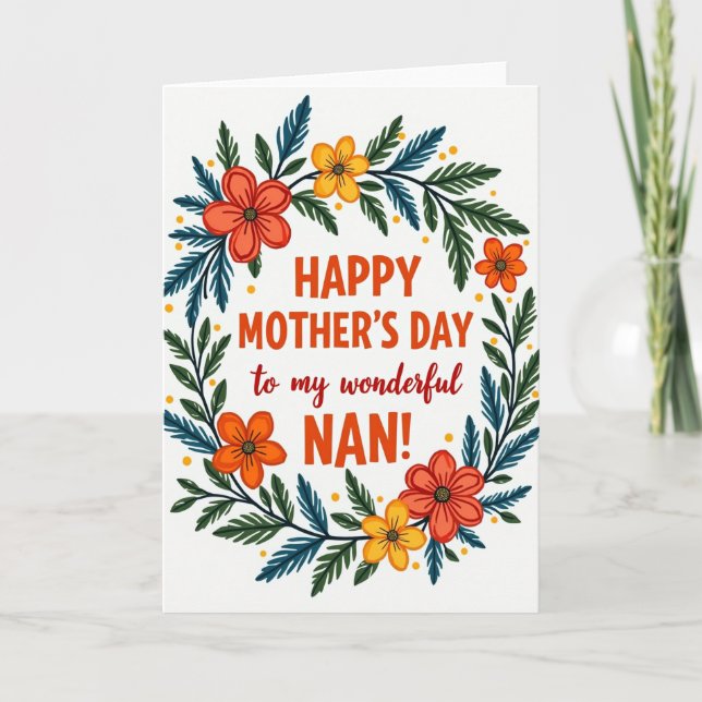 Warm Mothers Day Foliage Card (Front)