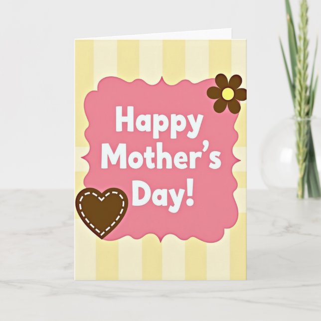 Warm Mothers Day Heart Shape Card (Front)