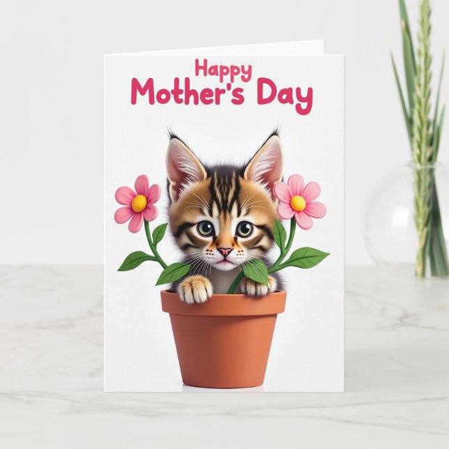Warm Mothers Day Kitten Card (Front)
