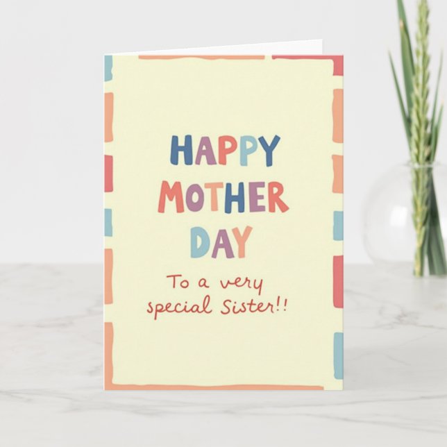 Warm Mothers Day Pastel Card (Front)