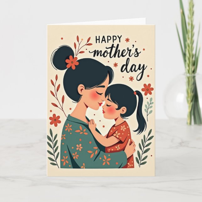Warm Mothers Day Portrait Card (Front)
