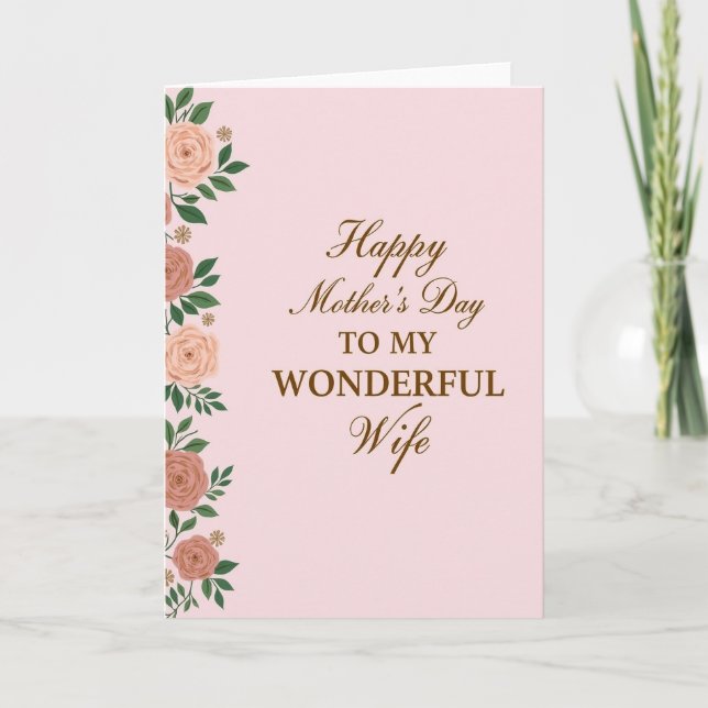 Warm Mothers Day Roses Card (Front)