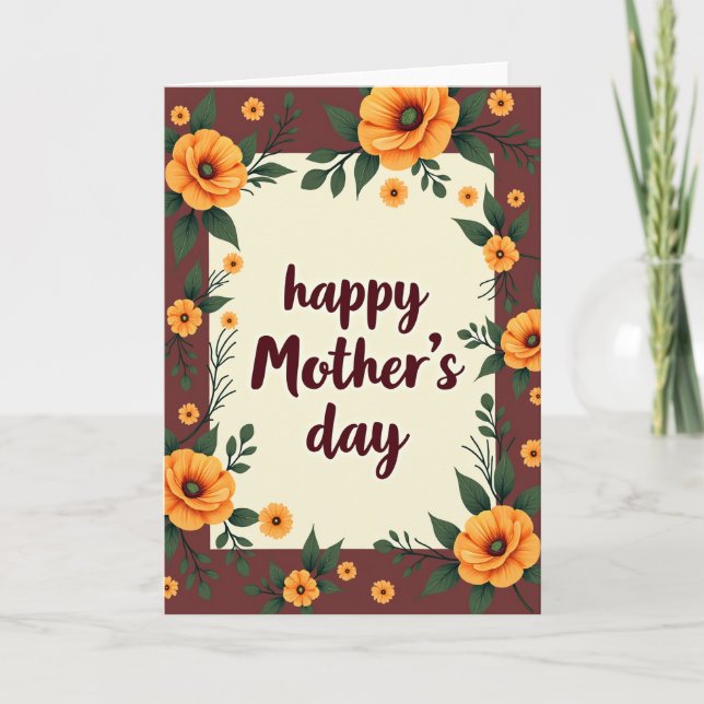 Warm Mothers Day Spring Card (Front)