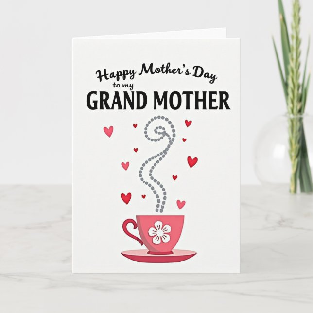 Warm Mothers Day Teacup Card (Front)