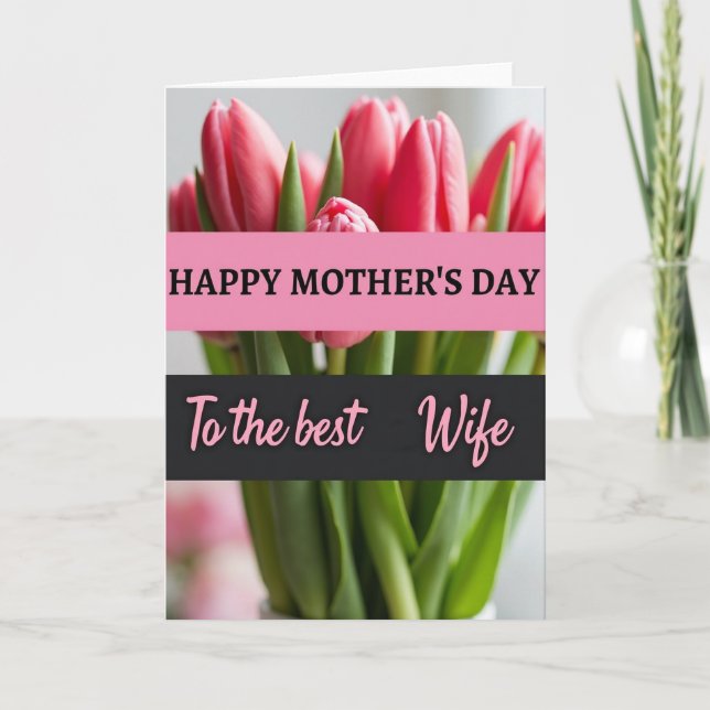 Warm Mothers Day Tulips Card (Front)