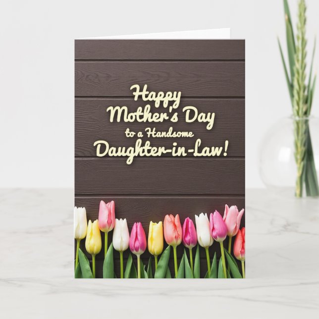 Warm Mothers Day Wooden Card (Front)
