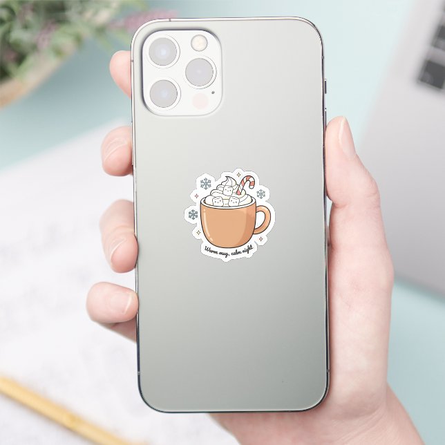 Warm Mug Calm Night Sticker | Cozy Winter Sticker  (Phone)