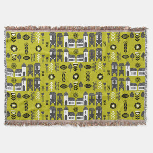 Warm Mustard Scandi Home Decor Throw Blanket
