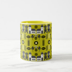 Warm Mustard Scandi Home Decor Two-Tone Coffee Mug