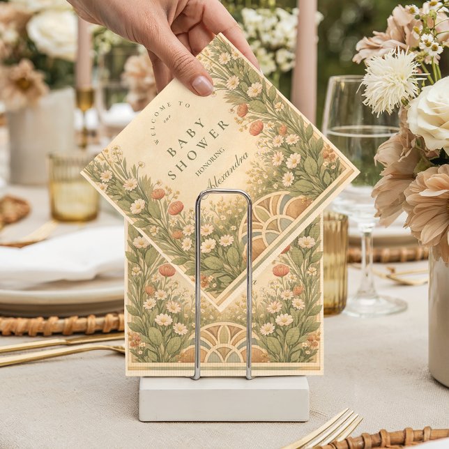 Warm Neutral Desert Botanicals Baby Shower Napkins (Creator Uploaded)