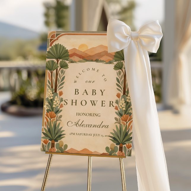 Warm Neutral Desert Canyon Botanicals Baby Shower Foam Board (Creator Uploaded)