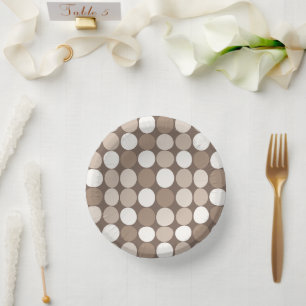 Warm Neutral Earth Geometric Circles Paper Bowls