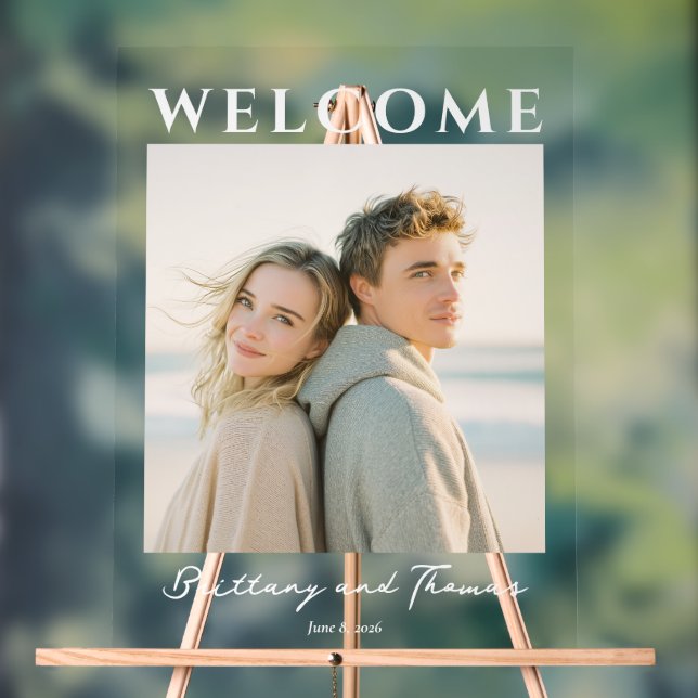 Warm Neutral Elegant Photo Acrylic Sign (Neutral)