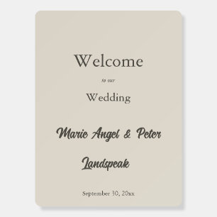 Warm Neutral Lettering 18x24 Wedding Welcome Foam Board