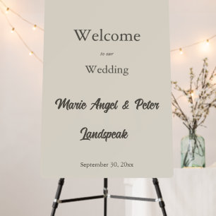 Warm Neutral Lettering Wedding Welcome Foam Board