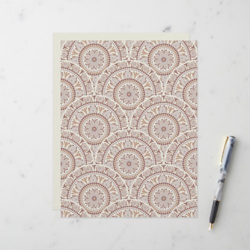 Warm Neutrals Cafe Ombre Dot Mandala Art Deco