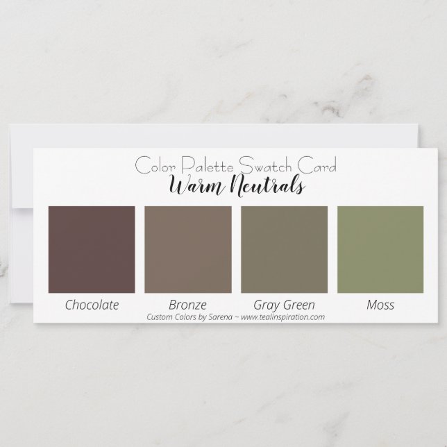Warm Neutrals Color Palette Swatch Card (Front)