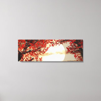 Warm night under the red tree - Digital Art Canvas Print