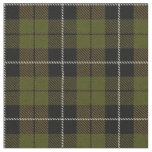 Warm O.D. green plaid white, black stripe Fabric