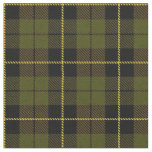 Warm O.D. green plaid yellow/gold, black stripe Fabric