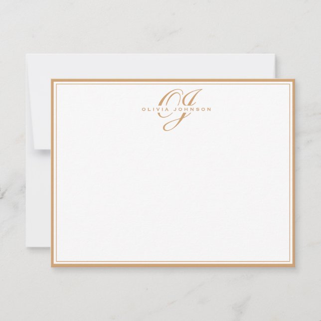 Warm Ochre Frame Note Card (Front)