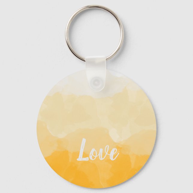 Warm Ombre Love Script Art Keychain (Front)