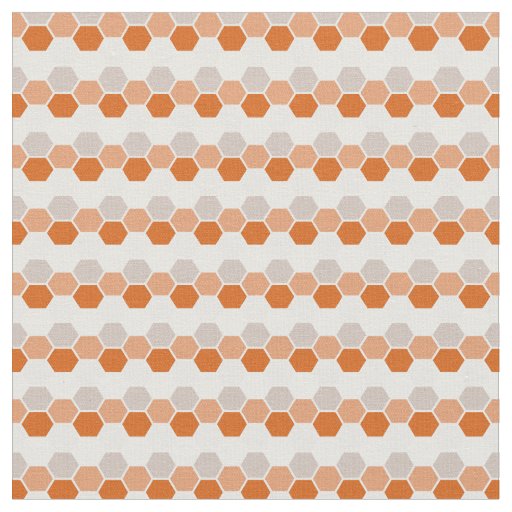 Warm Orange Geometric Hex Hexagram Fabric