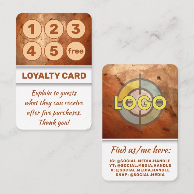 Warm Orange Inviting Design Local Businesses  Loyalty Card (Front/Back)