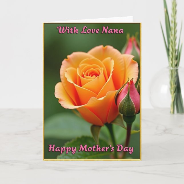 Warm Orange Mothers Bloom Card (Front)