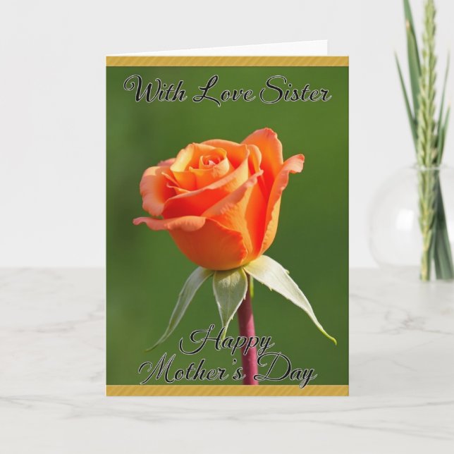 Warm Orange Mothers Day Card (Front)
