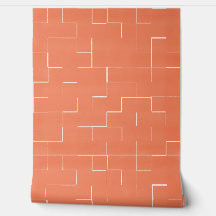 Warm Orange White Abstract Geometric Grid Pattern