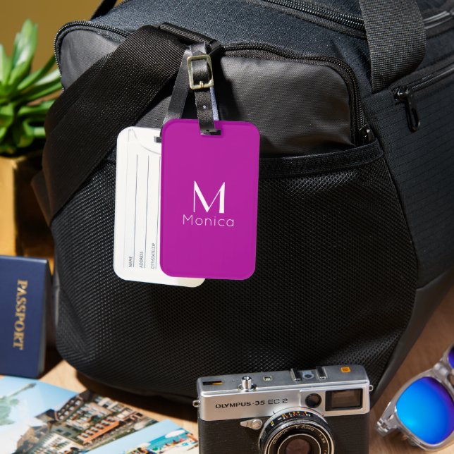  Warm  orchid  - personalized  Luggage Tag (Front & Back)