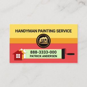 Warm Paint Layers Handyman Painter Business Card