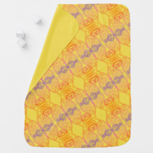 Warm Paisley Pattern Yellow Baby Blanket