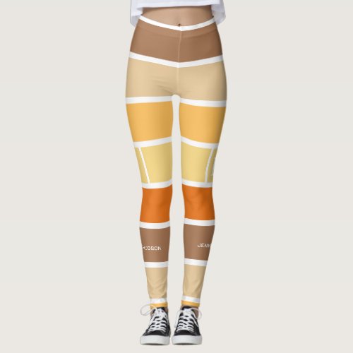 Warm Pastel Autumn Color Palette  Personalized Leggings