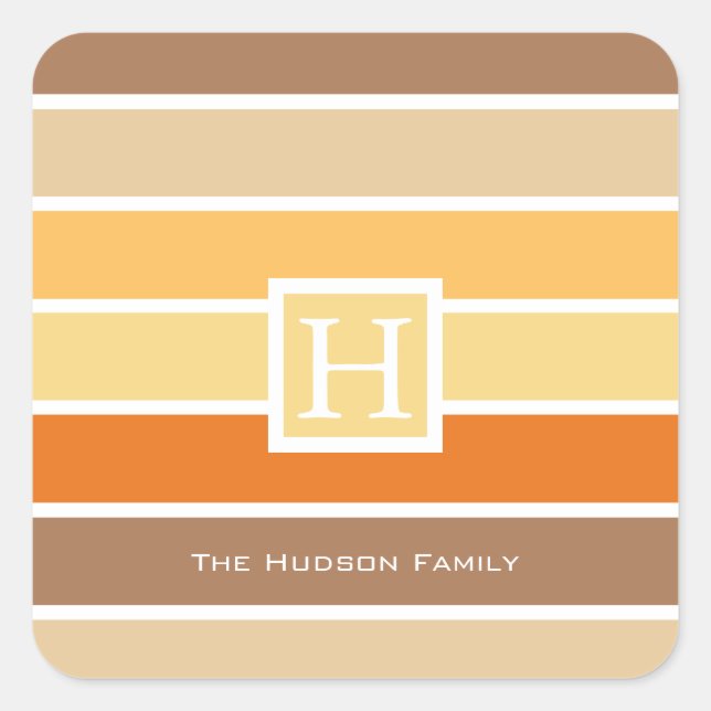 Warm Pastel Autumn Color Palette | Personalized Square Sticker (Front)
