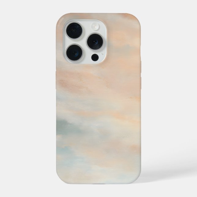 Warm Pastel Sky Abstract with Soft Cloud Texture iPhone Case (Back)