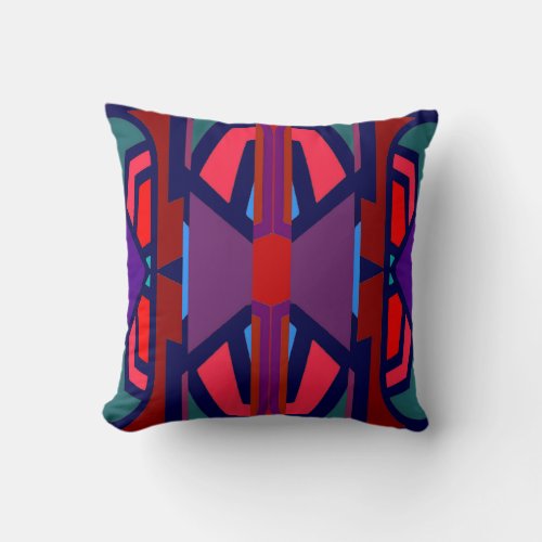 Warm Patch on CoralBluePurpleTealRed Throw Pillow