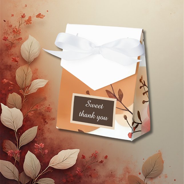 Warm Peach Boho Florals Favor Boxes (Creator Uploaded)