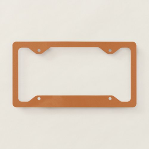 Warm Peach Caramel Solid Color Print Neutral License Plate Frame