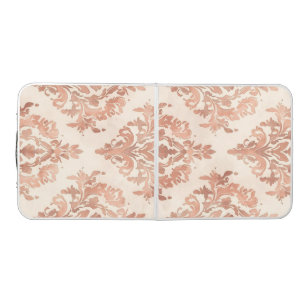 Warm Peach Damask Watercolor Ornamental Pattern Beer Pong Table