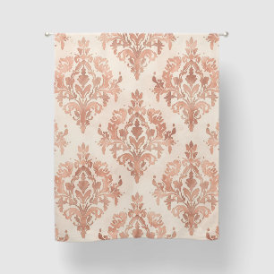 Warm Peach Damask Watercolor Ornamental Pattern Blackout Curtains