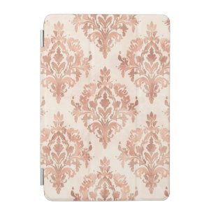 Warm Peach Damask Watercolor Ornamental Pattern iPad Mini Cover