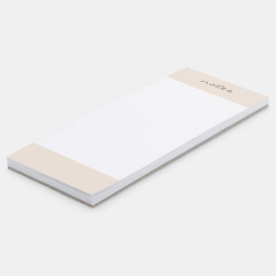 Warm Peach Frame Script Magnetic Notepad